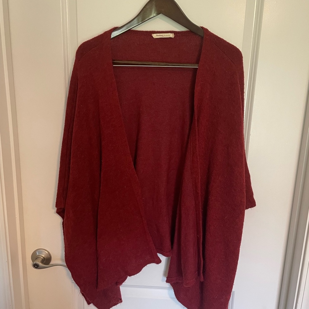 Newbury Kustom Deep Red Open-Front Poncho